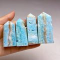 Blauer Aragonit-Obelisk