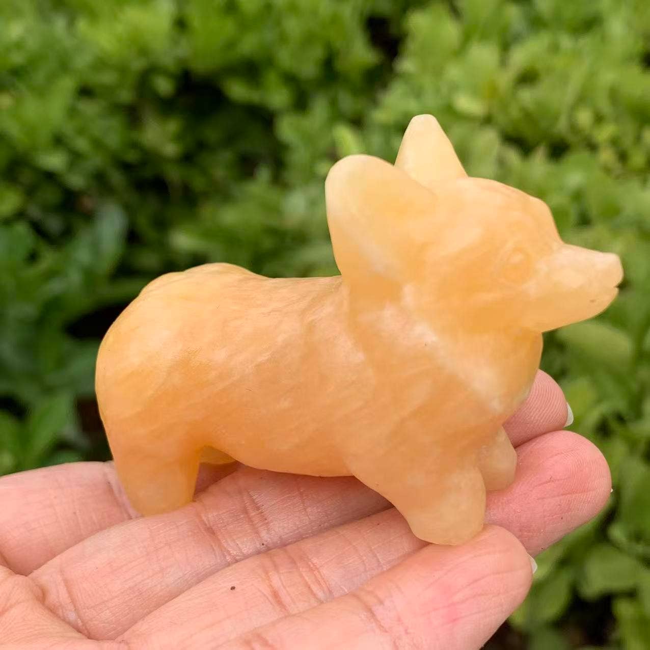 Gelbe Jade Hund-Schnitzerei
