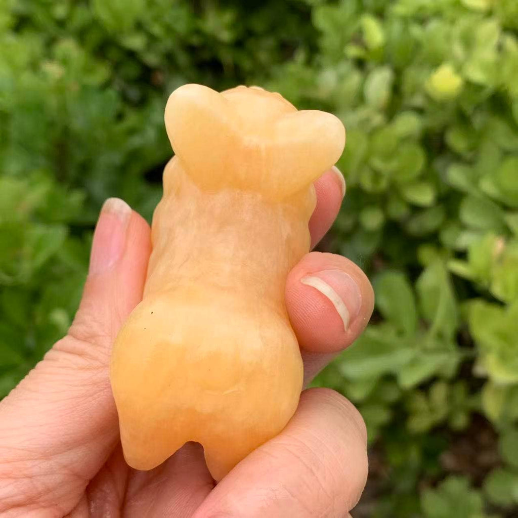 Gelbe Jade Hund-Schnitzerei