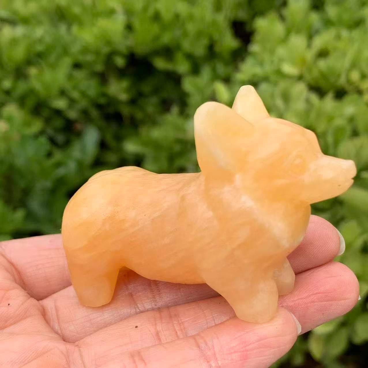 Gelbe Jade Hund-Schnitzerei