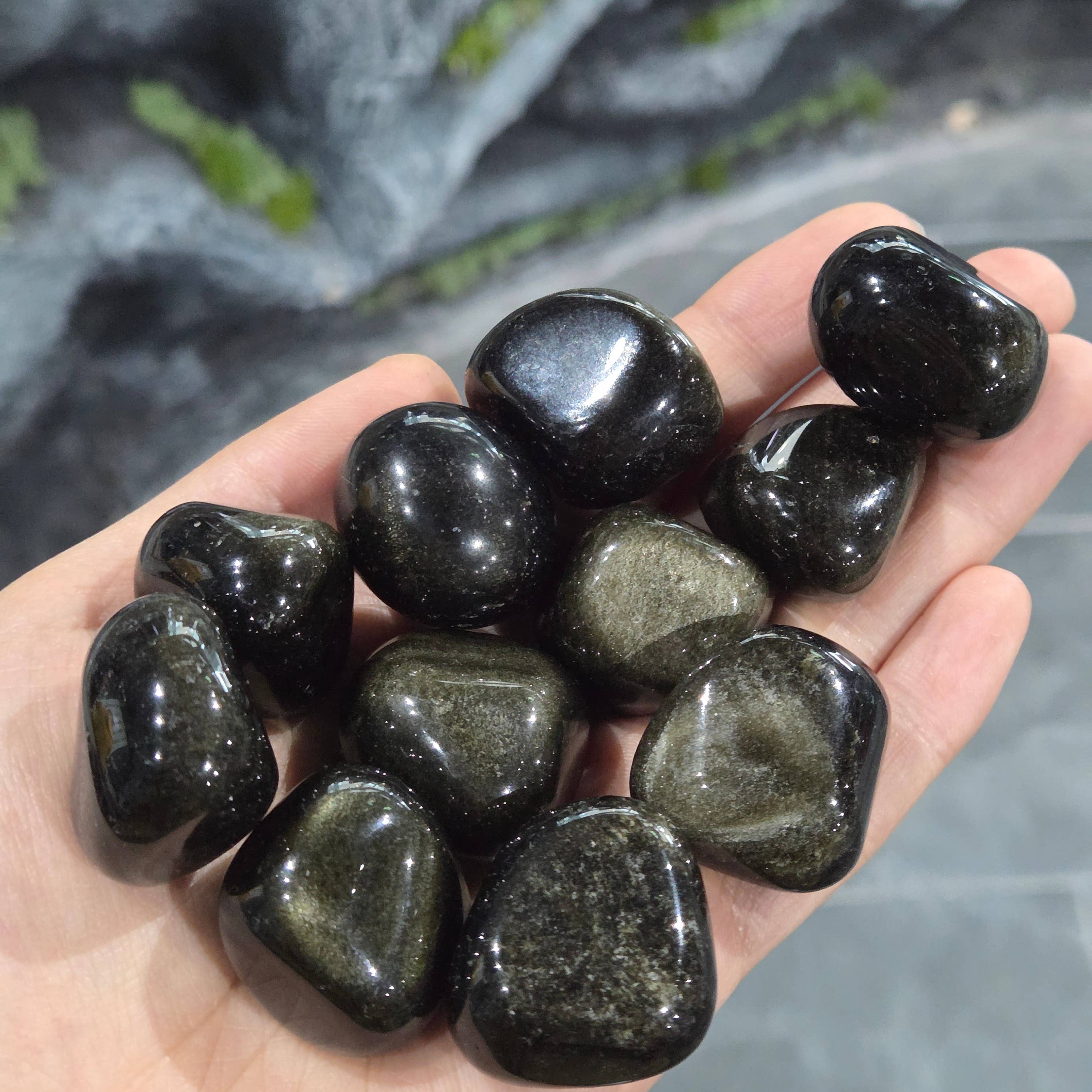 Goldener Obsidian Trommelstein 15–25 mm