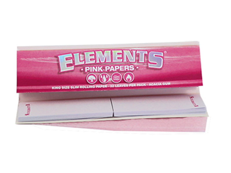 Elements Paper Connoisseur Pink King Size Slim + Tips – 1 Heft