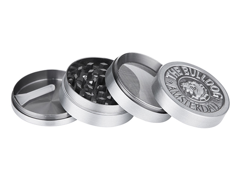 Grinder "Bulldog" 4-tlg. Silber, Ø 50mm