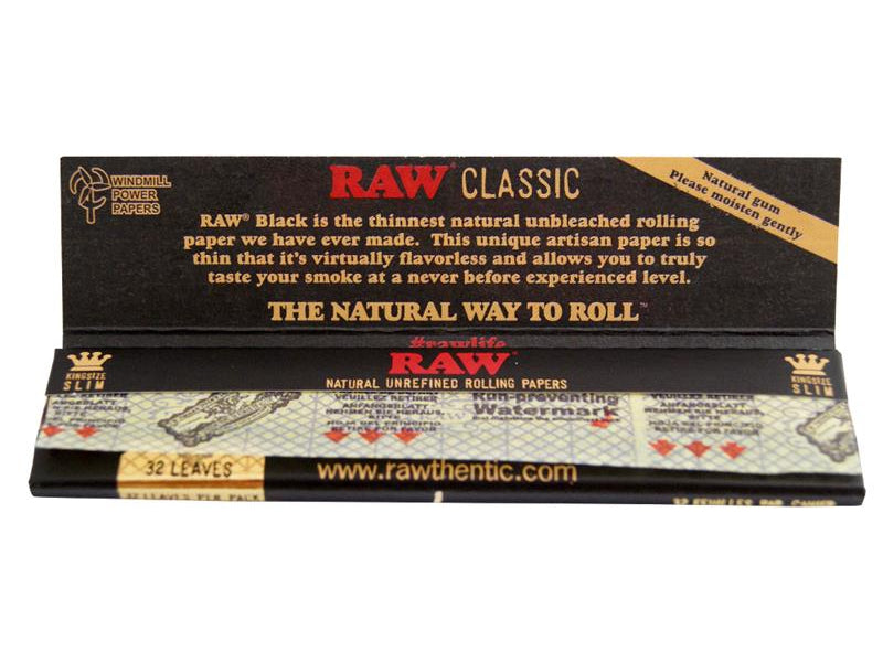 RAW Classic King Size Black Slim – 32 Blatt (1 Heft)